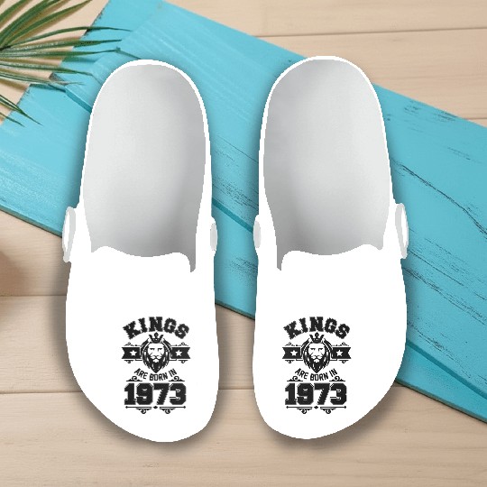 Kings Born in 1973 Birthday Gift Idea Lion Leo Slip On Clogs