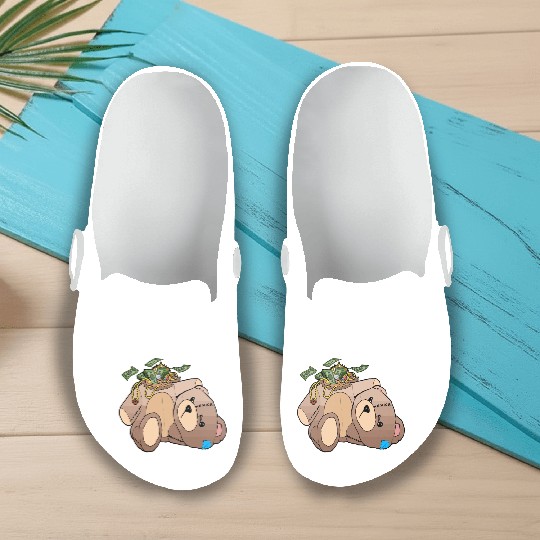 Money Teddy Bear Riches Slip On Clogs