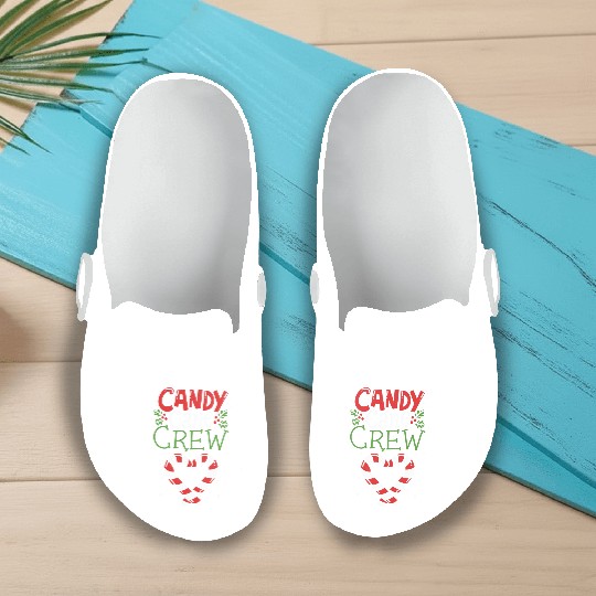 Candy Cane Crew Christmas Sweet Mistletoe Holiday Slip On Clogs