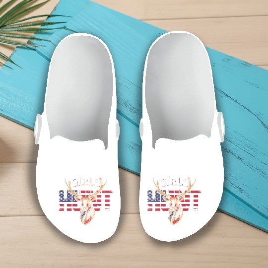 Buck Deer Hunting Hunter Girl Slip On Clogs