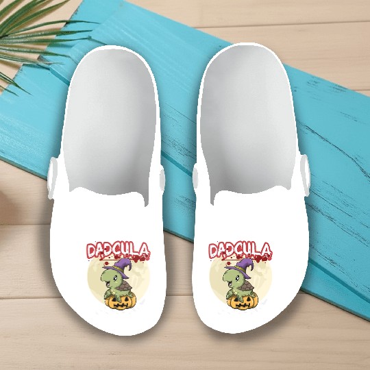 Dadcula Dracula Vampire Dad Funny Halloween Party Slip On Clogs