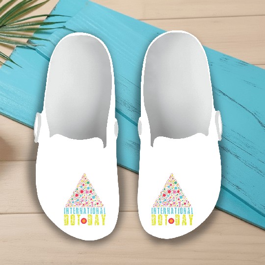 Colorful Triangle Pattern International Dot Day Slip On Clogs