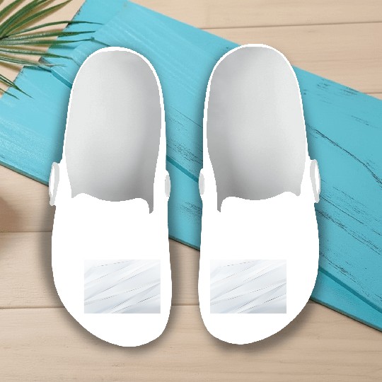 Luxury White Silver Stripes Slip On Clogs