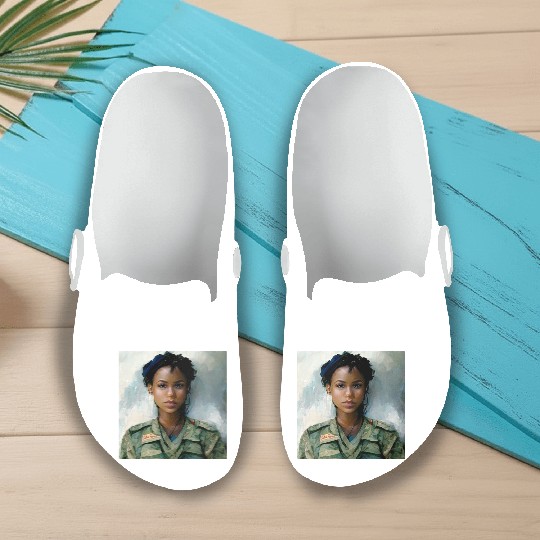 Beautiful US army combat medic painting Slip On Clogs