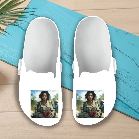 Beautiful US army combat medic painting Slip On Clogs