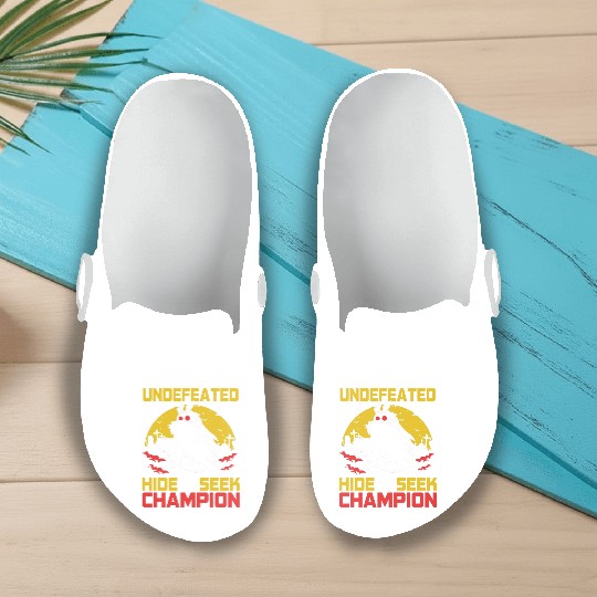 Undefeated Hide And Seek Champion Funny Mothman Slip On Clogs
