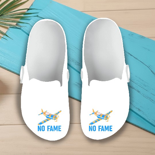 Airline Pilot Pun No Plane No Fame Aircraft Pilot Slip On Clogs