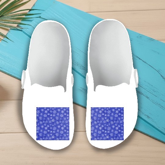 Pretty Navy Blue Snowflakes Pattern Slip On Clogs