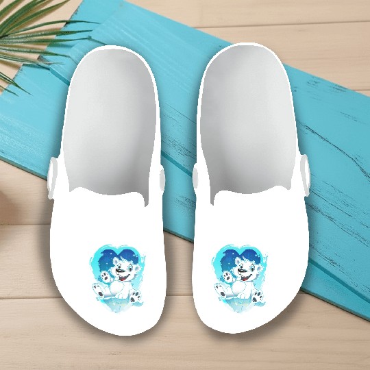 Winter Heart Bear Slip On Clogs