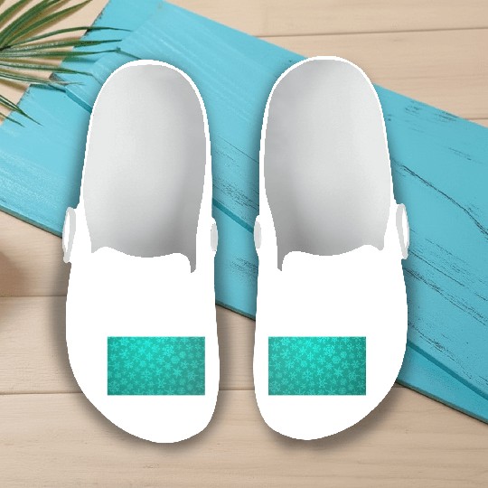 Teal Snowflakes Christmas Pattern Slip On Clogs