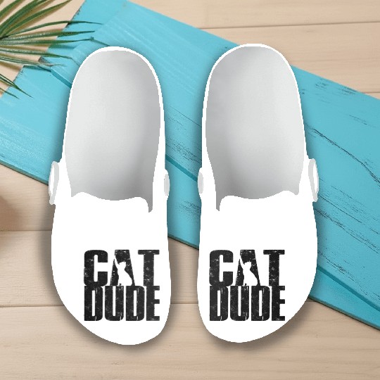 Cat Dude - cat owner Slip On Clogs
