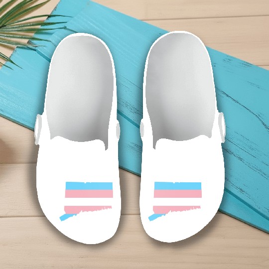Trans Flag Connecticut LGBT Pride Support Slip On Clogs