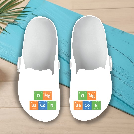 OMG Bacon Science Periodic Table Slip On Clogs
