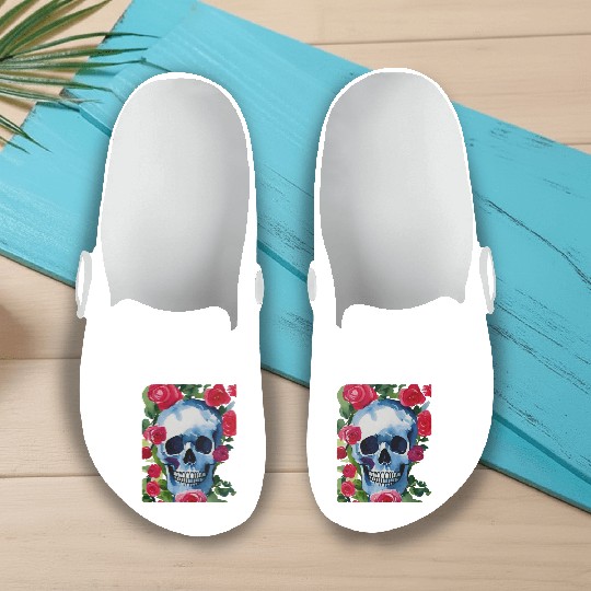 Skull and Roses - Garden Of Roses Slip On Clogs