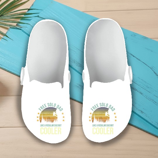 Funny Free Solo Dad Cool Rock Climbing Climber Slip On Clogs