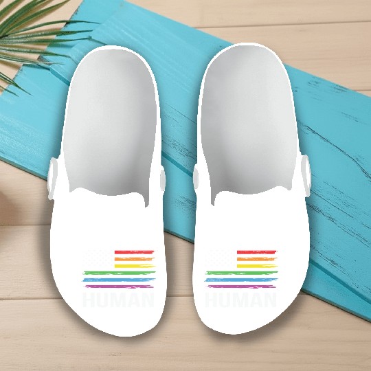 LBGT Flag Gay Pride Human Vintage Rainbow Slip On Clogs