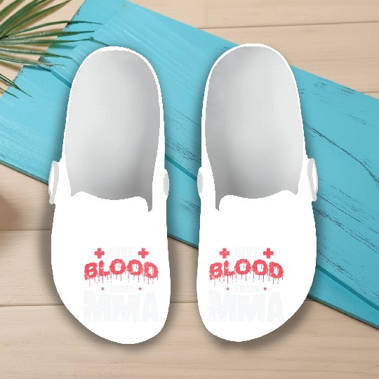 Give Blood Train MMA Mixed Martial Arts Slip On Clogs