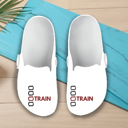 EAT SLEEP TRAIN REPEAT FITNESS MOTIVATION Slip On Clogs