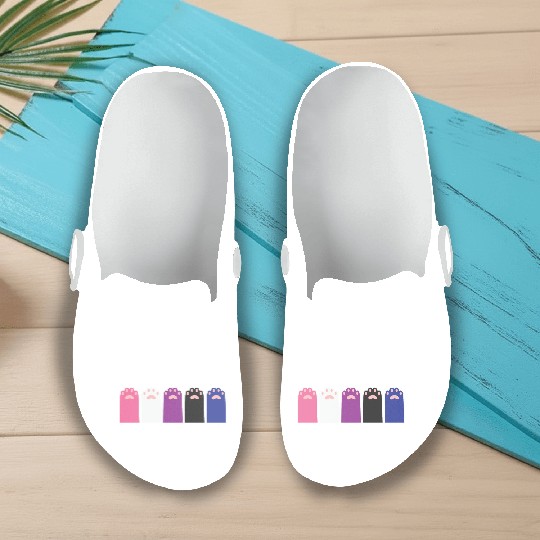 LBGT Flag Gay Pride Human Cat paws Slip On Clogs