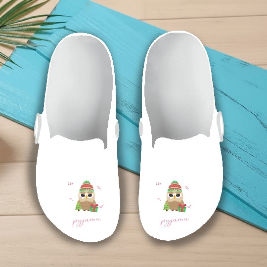 Winter Christmas Pyjama Owl Slip On Clogs