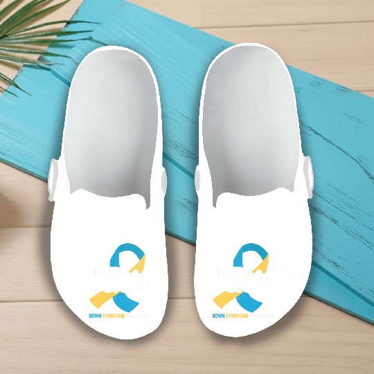 October Wear Blue Yellow Down Syndrome Awareness Slip On Clogs