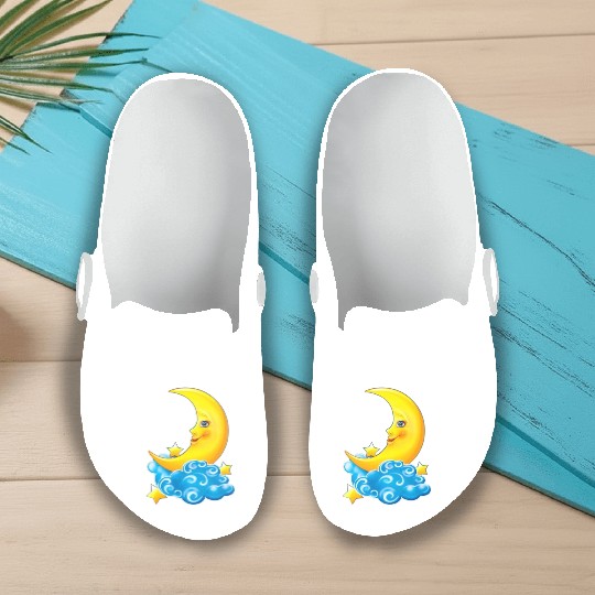 dessin de croissant de lune Slip On Clogs