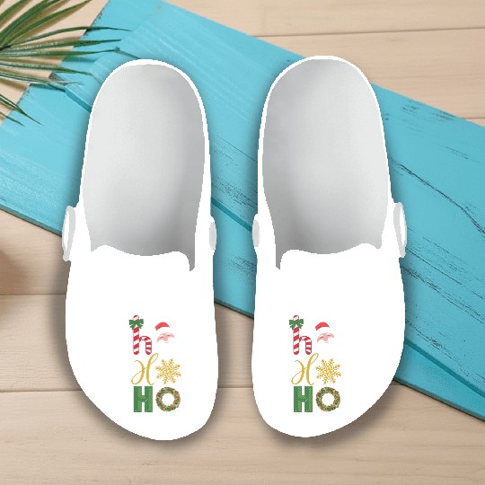Ho Ho Ho Christmas icons Slip On Clogs