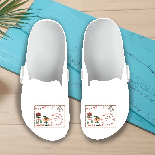 Santa Letter Elfe North Pole Specjal Delivery Mail Slip On Clogs