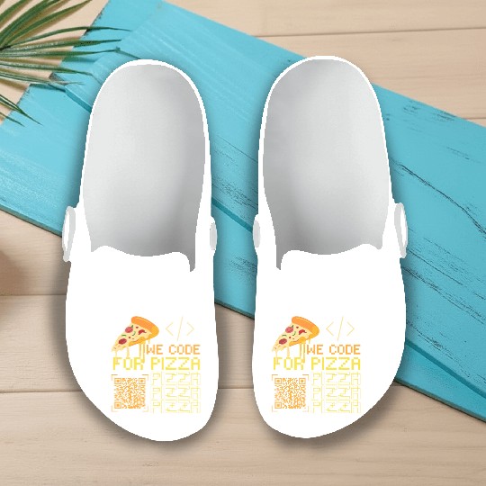 We Code For Pizza | Software Developer Memes Slip On Clogs