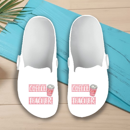 Coffee Gives Me Teacher Powers Cute Funny Coffee Slip On Clogs
