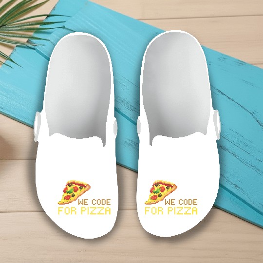 We Code For Pizza | Software Developer Meme Slip On Clogs