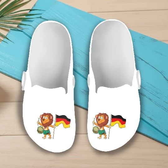 Lion with the Germany flag Slip On Clogs