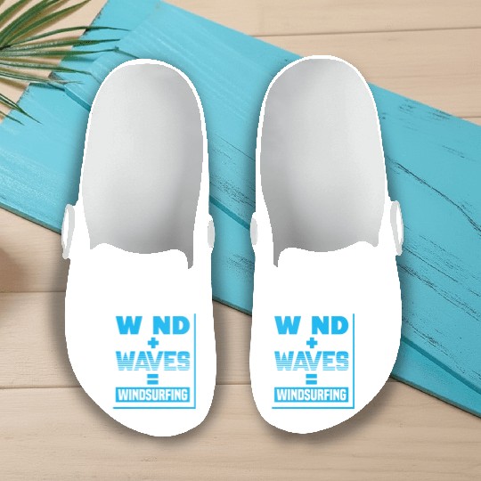 WInd Surfing Wind Plus Waves For Wind Surfer Slip On Clogs
