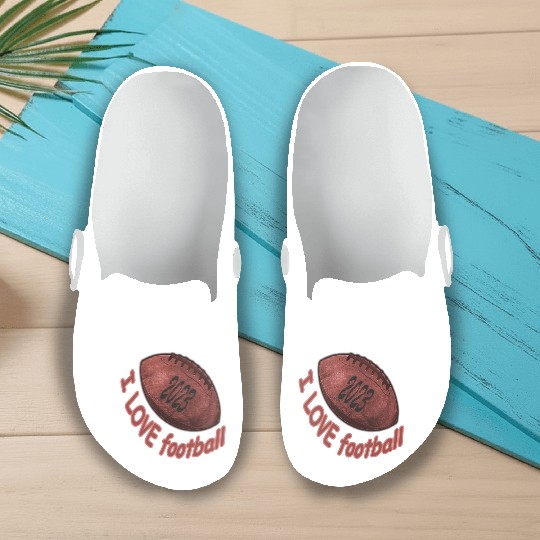 i love football Slip On Clogs