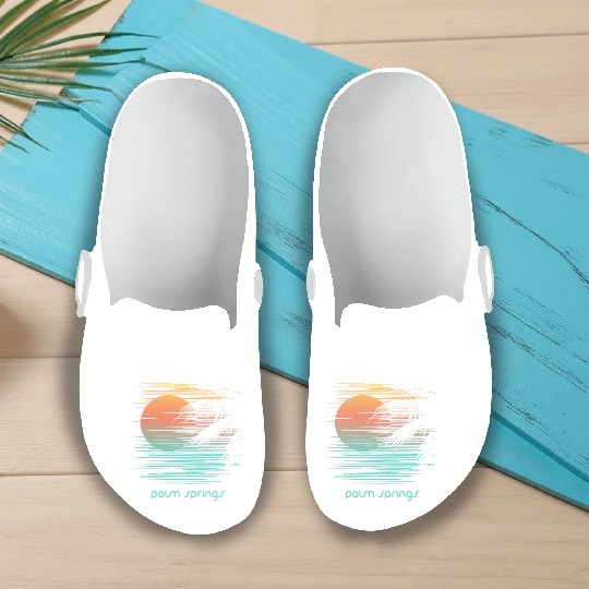 Artistic Palm Springs California Palm Tree Slip On Clogs