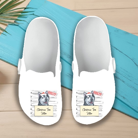 Husky christmas funny prison Slip On Clogs