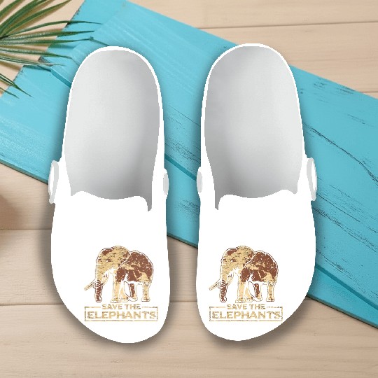 Save The Elephants Elephant Slip On Clogs