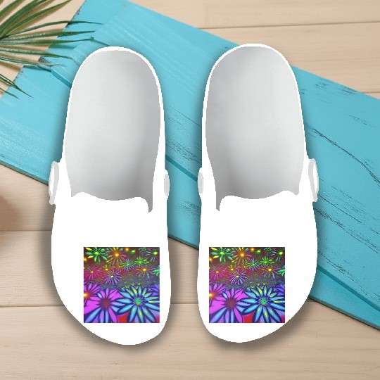 Psychedelic flowers Slip On Clogs