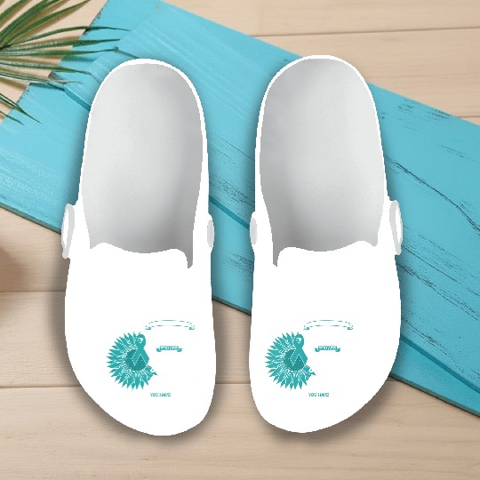 Cervical Cancer Awareness Month Teal Sunflower Slip On Clogs