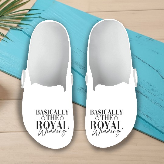 Basically The Royal Wedding - Bride Groom Matching Slip On Clogs