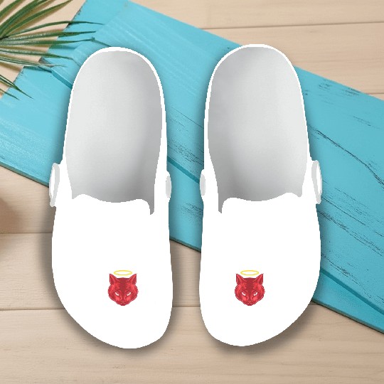 Angel and devil cat Slip On Clogs