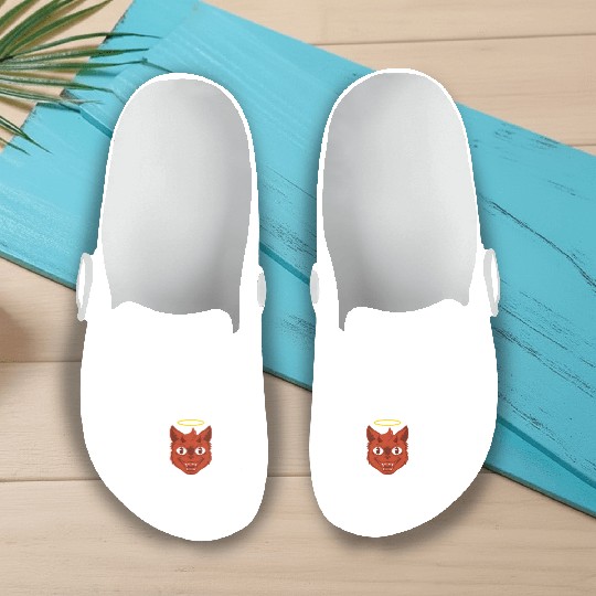 Angel and devil cat Slip On Clogs