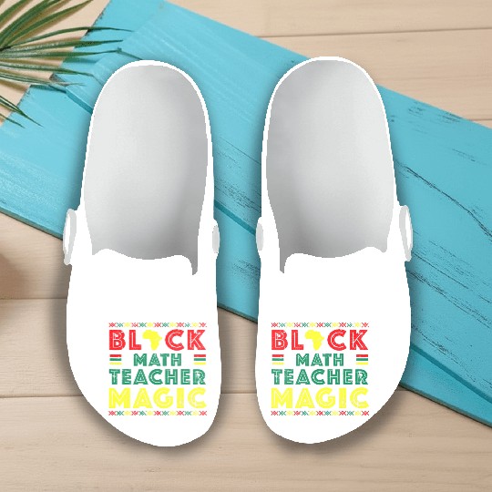 Black Math Teacher Black History Month Afro Slip On Clogs