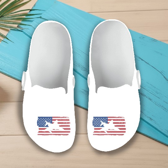 F-4 Phantom Fighter Jet American Flag F4 Phantom Slip On Clogs