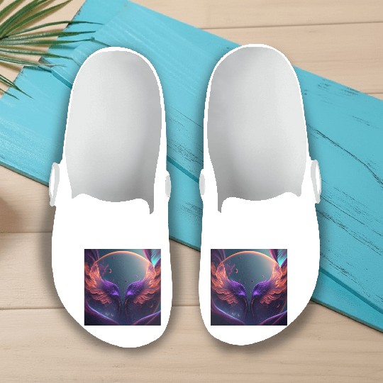 Flaming phoenix wings Slip On Clogs