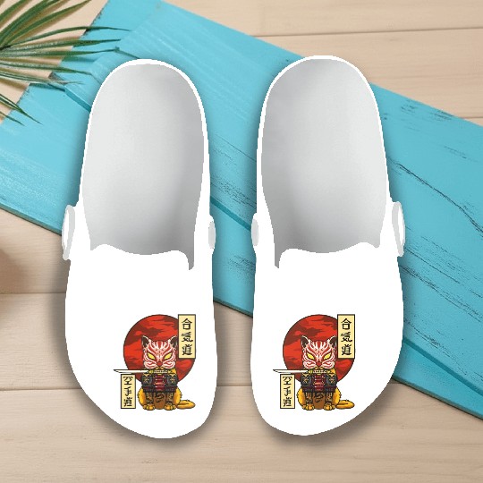 Samurai Cat Slip On Clogs