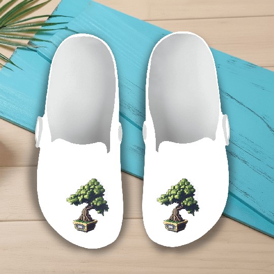 8 Bit Bonsai Tree Slip On Clogs