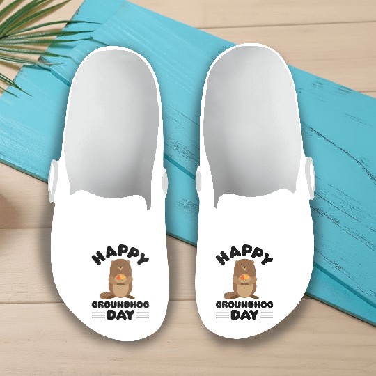Groundhog Day cute print Slip On Clogs