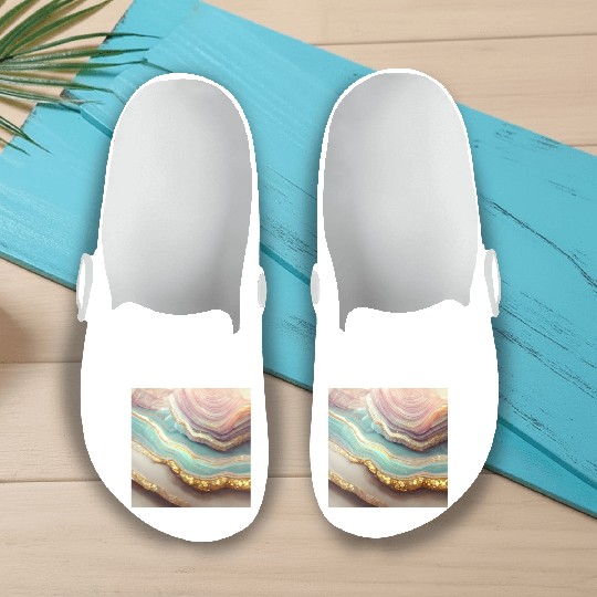 Pastel Agate Geode Stone Slip On Clogs