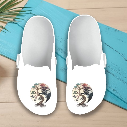 Yin and Yang Bonsai Tree Slip On Clogs